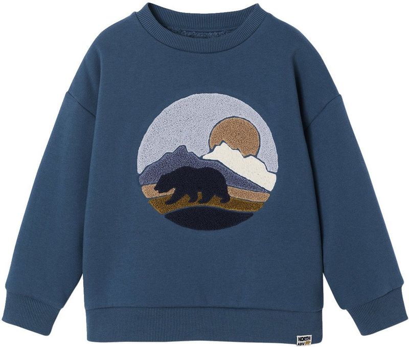 Vertbaudet Sweater gevoerd met sherpa en print voor jongens