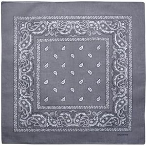 New Age Devi - Bandana Paisley grijs - 100% katoen - grey - Cotton - zakdoek - hoofdband - sjaaltje - accessoire - carnaval wordt: Bandana Paisley grijs - 100% katoen - grey - Cotton - zakdoek - hoofdband - sjaaltje - accessoire - carnaval