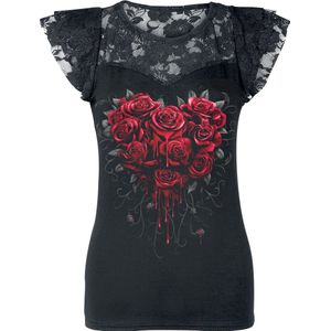 Spiral Bleeding Heart Dames T-shirt - zwart - XXL