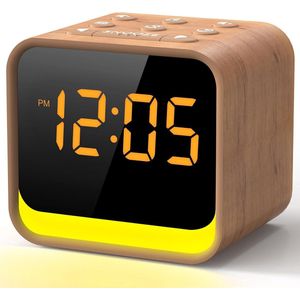 Digitale Wekker - Wekkerradio - Reiswekker - Bruin