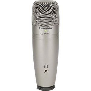 USB Studio Condensatormicrofoon met Hoofdtelefoonuitgang voor Latentievrije Monitoring - Zilver