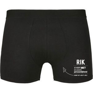 Rik, je hebt niet de leukste persoonlijkheid, maar dit helpt wel Heren Boxershort - relatie - vriend - onderbroek - grappig