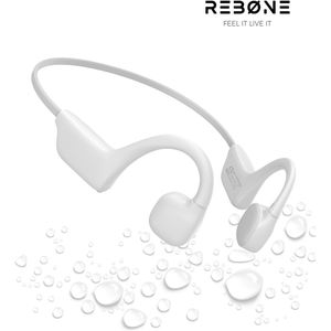 REBØNE Core Bone Conduction Headphone Core - Sport Oortjes Draadloos - Hardloop Hoofdtelefoon - Draadloze Bluetooth Koptelefoon - Sportoordopjes - Draadloos - Hardlopen - Open Ear - Wireless - IPX5 waterdicht / Wit