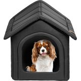 Rexproduct Hondenhuis – Hondenhuisjes voor binnen – Waterdicht Hondenmandje - Hondenhok – Hondenmand met dak - Donkergrijs