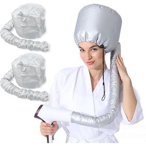 Haardrogeropzetstuk - helm-droogkap voor haar - Haardrogercombi voor het föhnen van krullend haar - verstelbare mesh-blaaskap - haardroger met kapvormige diffuserkap - geschikt voor alle haartypes 2Stuks(zilvergrijs)