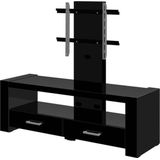 Tv-meubel Monaco van 138 cm breed in hoogglans zwart