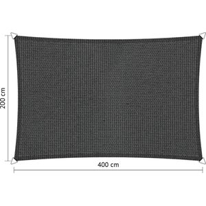 Shadow Comfort - rechthoek - 300x500cm - zonnedoek - HDPE - Waterdoorlatend - Antraciet - 3x5m DuoColor Carbon Black