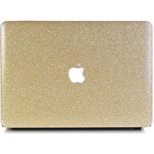 Lunso Geschikt voor MacBook Air 13 inch (2018-2019) cover hoes - case - Glitter goud