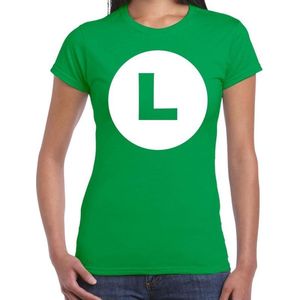 Luigi loodgieter verkleed t-shirt groen voor dames - carnaval / feest shirt kleding / kostuum L