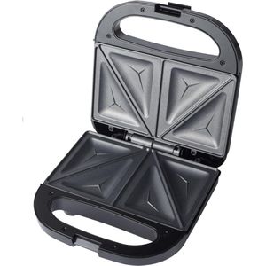 Croque Monsieur Toestel - Tosti Apparaat - Instelbare Temperatuur - Vergrendelende Clip - Tosti IJzer - Uitklapbaar Contact Grill - Kleine Tosti Apparaat Voor 2 Tosti's - Panini Grill - Antiaanbaklaag Toaster Grill - Sandwichmaker