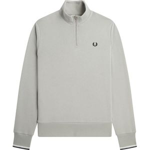 Fred Perry - Half Zip Trui Limestone Grijs - Heren - Maat L - Regular-fit