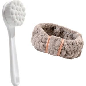 Handige borstel wit met haarband - Gezichtsreinigingsborstels Huidverzorging voor Droge huid - Gevoelige huid - Normale huid | Haarband Non-Slip voor Meiden - Tieners - Vrouwen - Volwassenen- haarbanden Dagelijks gebruik