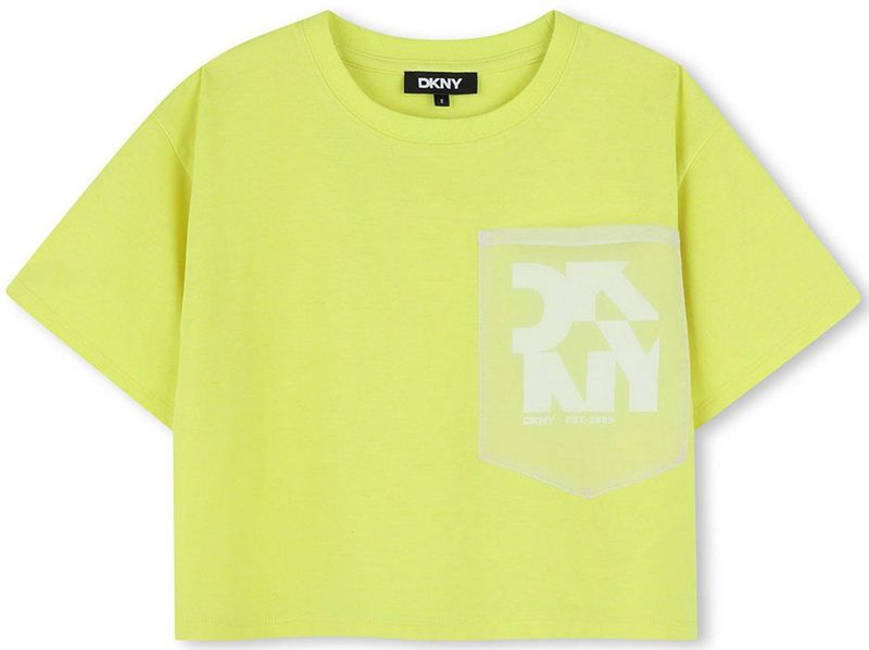 DKNY - D62345 - T-shirt - Geel - Korte Mouwen - 6 Years