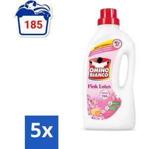 Omino Bianco - Roze Lotus - Wasmiddel - Witte & Gekleurde Was - 37 Wasbeurten - Bulkverpakking - 5 stuks