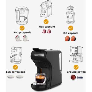 HiBrew Koffiemachine - Koffiezetapparaat - 4-in-1 Compatibel ontwerp- Energiebesparend - Koud/warm Functie - Geschikt voor Dolce Gusto Cups - Koffiezetapparaat voor Cups & Poeder - Warme chocolademelk - IJskoffie
