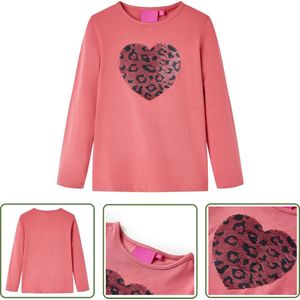 vidaXL Meisjeskleding - Kinderkleding - Kindershirt met lange mouwen 104 oudroze - Langmouwshirts - Roze Kleding - Kinderschortjes