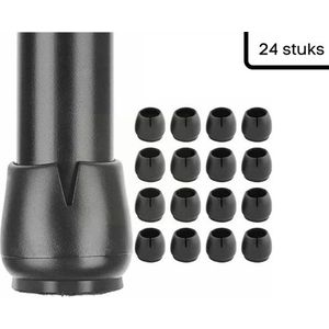 Knaak Stoelpoot Beschermers Set van 24 Stuks - Vilt - Ronde Doppen - Stoelen - Ø 12 tot 16mm - Zwart