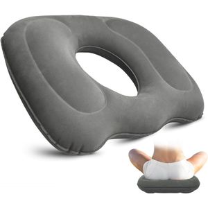 Orthopedisch zitkussen - opblaasbaar kussen voor bureaustoel - anti-aambeibehandelingskussen - zwangerschapskussen - pijnkussen (grijs)