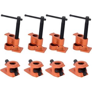 Buisschroefklemmen 1/2 inch H-stijl klemset met schroeven van robuust gietijzer - Timmerman voegklem voor houten bankschroefset met brede basis