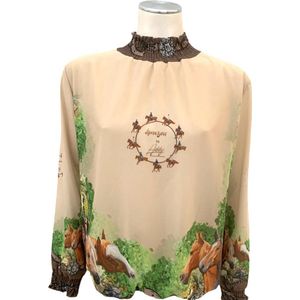 Addy van den Krommenacker blouse met hoge boord en Amazone print