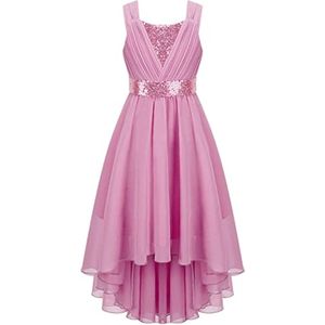 Elegante meisjes jurk van tule met rozenblaadjes voor feesten en bruiloften