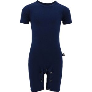 Romper body met pijpjes en drukknopen - onesie - marine - volwassenen - incontinentie - L