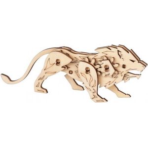 Bouwpakket 3D Houten Puzzel Leeuw Mechanisch