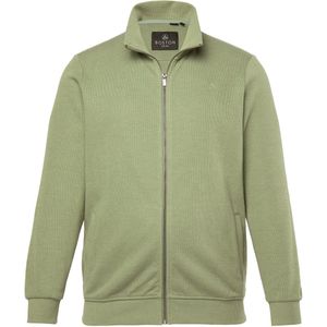 Boston Park - Heren - Boston Park sweatvest geribde sweatstof opstaande kraag - Saliegroen - Maat 68+
