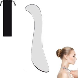 Allecto Plus - Gua Sha Tool voor lichaamsmassage en pijnverlichting met opbergtas - roestvrij staal, fascia-schraper, gezichts- en nekmassage