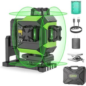 4D Kruislijnlaser 4x360 met Groen Licht - Oplaadbaar Vloerlasergereedschap voor Nauwkeurige Tegelplaatsing