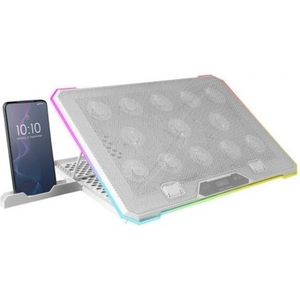 Mars Gaming MNBC13 - Laptopstandaard - Wit - Voor Notebooks tot 17 inch - 13 Ventilatoren - ARGB Verlichting