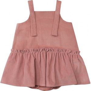 HEBE - jurk met romper - corduroy - roze - Maat 62/68
