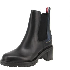 Tommy Hilfiger - Chelsea Laarzen - Zwart - Dames - Leer