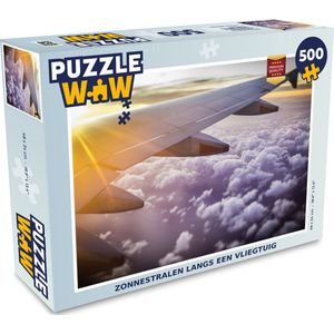Puzzel Zonnestralen langs een vliegtuig - Legpuzzel - Puzzel 500 stukjes