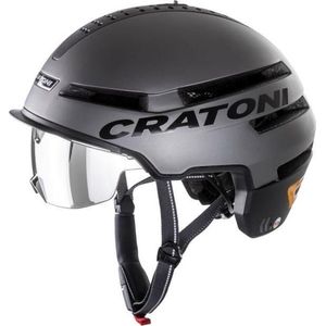 Cratoni Smartride grijs -helm speedpedelec 54-58 cm - NTA 8776 - bluetooth - app - richtingaanwijzers - SOS crash functie