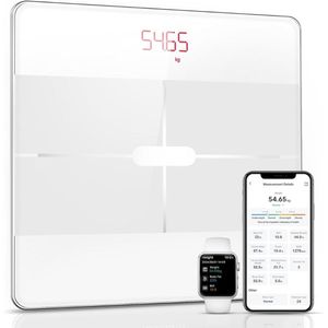 ApexArte® Weegschaal Personenweegschaal - Slimme weegschaal met Lichaamsanalyse - Digitaal - Wit
