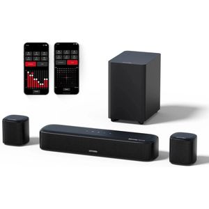 Soundbar - 5.1 - Soundbar met Subwoofer - Soundbar voor TV - Bluetooth - App Control - met RGB Verlichting - 280W Geluidssysteem - Zwart
