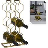 Home&Styling-Wijnrek-voor-8-flessen-metaal-goudkleurig