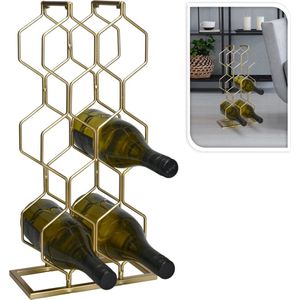 Home&Styling-Wijnrek-voor-8-flessen-metaal-goudkleurig
