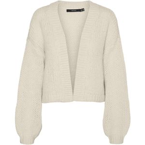 Vero Moda - Butter - Gebreid Vest - V-hals - Lange Mouwen - Ballonmouwen