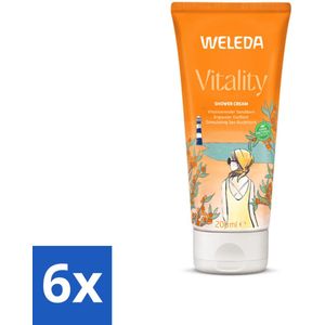 6 x WELEDA - Douchecrème Duindoorn Vitality - 200 ml - Douchecrème - Natuurlijke Douche - Verfrissende Douche - Biologische Douche - Weleda