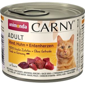 Animonda Carny - Natvoer - Volwassen kat - Rund - Kip - Eendenhart - 6 ST