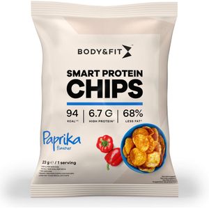 Body & Fit Smart Chips - Proteïne Chips - Minder vet - Eiwitrijk - 1 box (12 zakjes) - Paprika