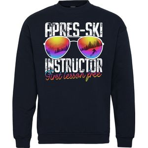 Sweater Apres Ski First Lesson | Apres Ski Verkleedkleren | Fout Skipak | Apres Ski Outfit | Navy | maat XXL