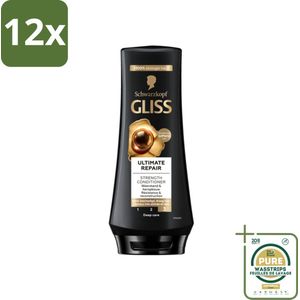 Gliss - Hair Repair - Conditioner voor Ultiem Herstel van Beschadigd Haar - 200 ml - Voordeelverpakking - 12 stuks - Beschadigd haar - Droog haar