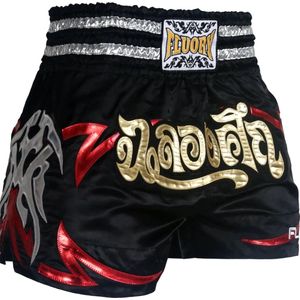 Fluory Muay Thai Short Kickboks Broek Zwart MTSF50 - XS