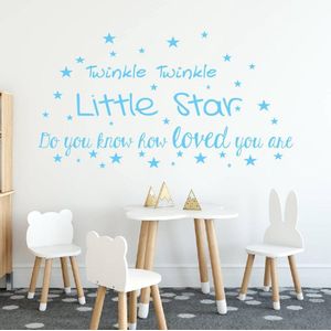 Twinkle Twinkle Little Star - Lichtblauw - 120 x 65 cm - baby en kinderkamer - teksten en gedichten baby en kinderkamer alle