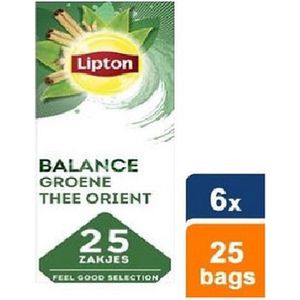 Thee lipton balance green tea orient 25x1.5gr | Pak a 25 stuk | 6 stuks