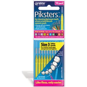 Piksters - Interdentale Borstels - Geel - Herbruikbaar - Slim Round