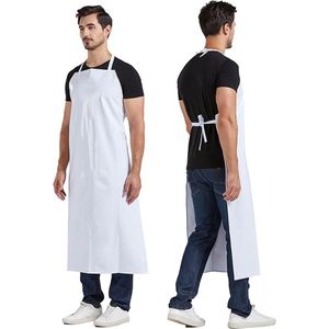 Unisex PVC waterdicht schort werkschort vleesschort slagersschort voor industrie, slagerij, reiniging - Wit